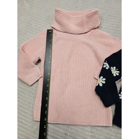 Old Navy Sweater Girls 4T Flower Print Cardigan Pink Cowl Neck - Picture 4 of 9